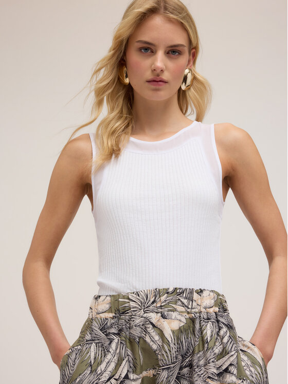 Motivi Motivi Top G292W103448N011 Biały Slim Fit