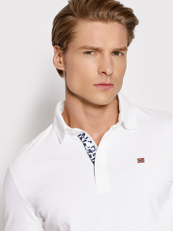 Napapijri Napapijri Polo Eolanos 3 NP0A4GB3 Biały Regular Fit