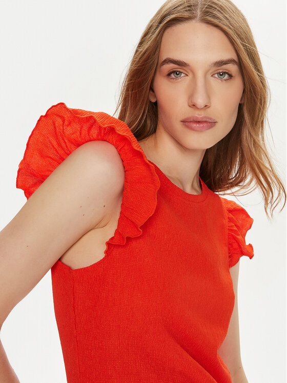 Pieces Pieces Majica Luna 17147178 Crvena Regular Fit