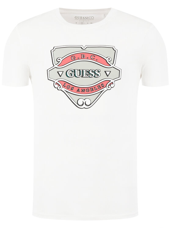 Guess Guess Majica Gbc Emblem Tee M0GI46 K8HM0 Bela Slim Fit
