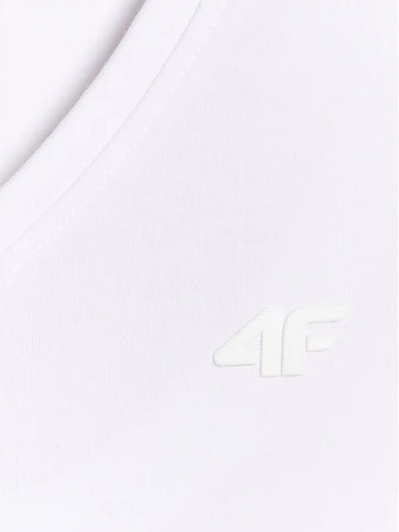 4F 4F T-Shirt 4FWMM00TTSHF3307-10S-10S-10S Biały Regular Fit