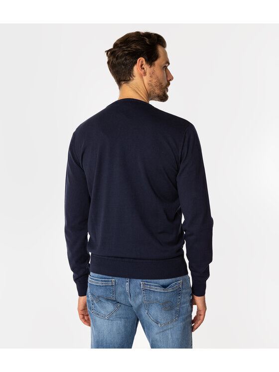 Lee Cooper Lee Cooper Sweter ADAM ORGANIC Granatowy Regular Fit