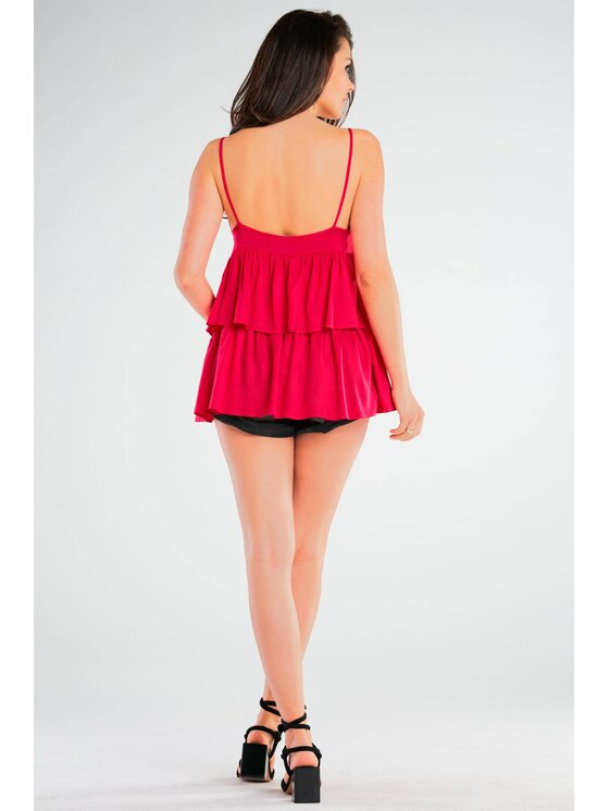 Awama Awama Bluzka A432 Fioletowy Basic Fit