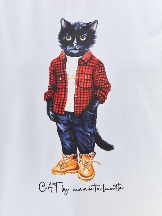 CAT by maniita lacitta CAT by maniita lacitta T-Shirt Printed T-shirt Biały Regular Fit