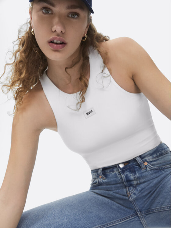 Sprandi Sprandi Top SP22-TPD101 Valge Slim Fit