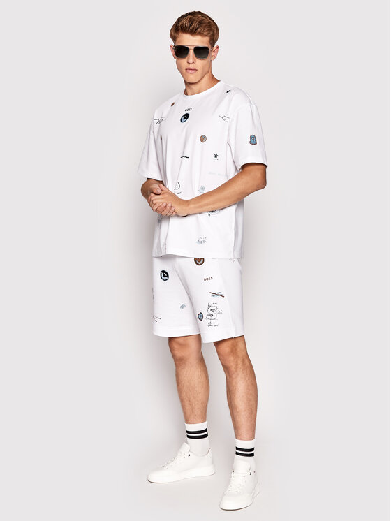 Boss Sportshorts Hoverart 50471916 Weiß Regular Fit | Modivo.de