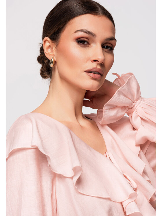 Ombre Ombre Bluzka OW-TS-E0032 Różowy Loose Fit