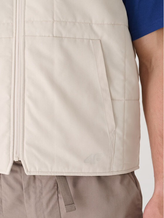 4F 4F Gilet 4FRAW24TVESM171-12S Bianco Regular Fit