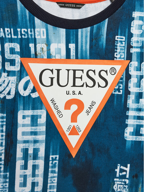 Guess Guess Felpa Ls Active L4RQ01 KA6R3 Blu Regular Fit