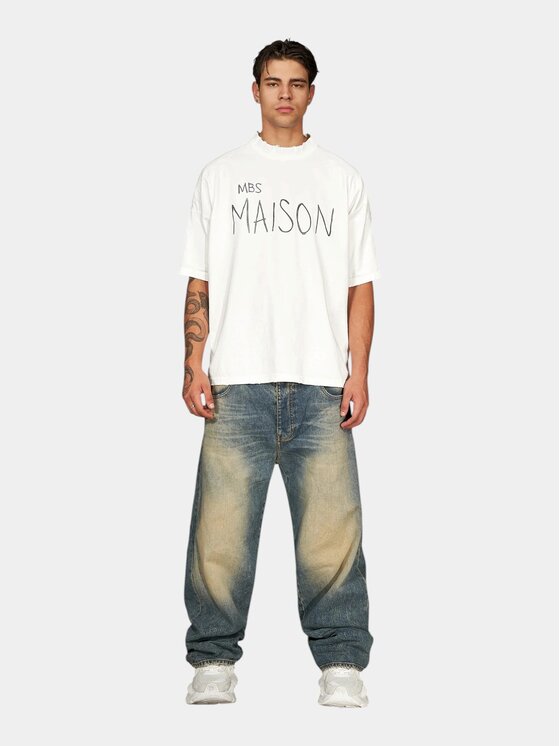 MADE BY SOCIETY MADE BY SOCIETY Spodnie materiałowe CYBER-STATIC - P17159 Niebieski Basic Fit