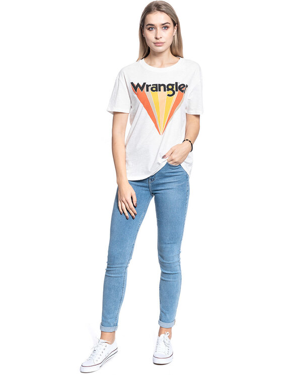 Wrangler Wrangler T-Shirt BOYFRIEND TEE Biały Regular Fit