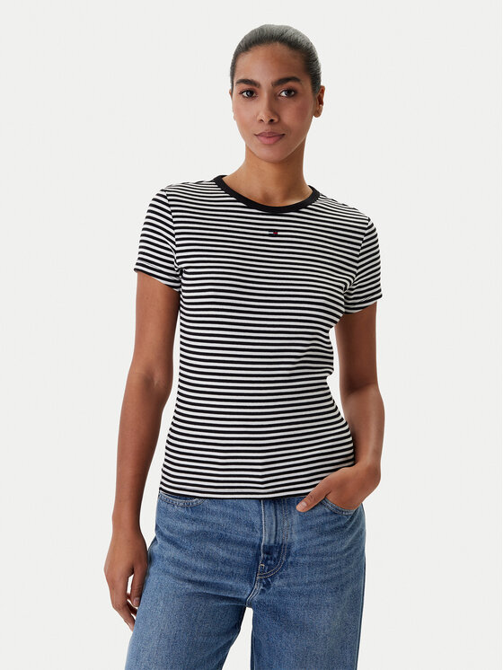 Tommy Jeans Tommy Jeans Tricou Essential DW0DW17383 Negru Slim Fit