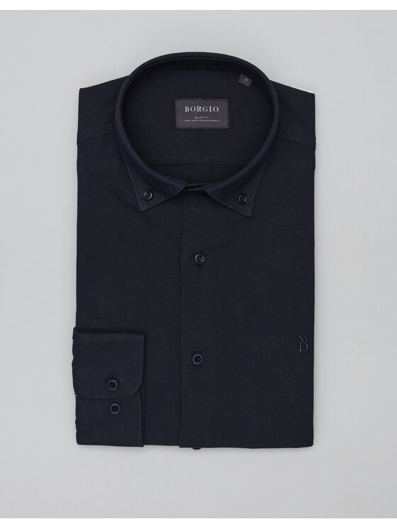 Borgio Borgio Koszula oleggio Granatowy Slim Fit