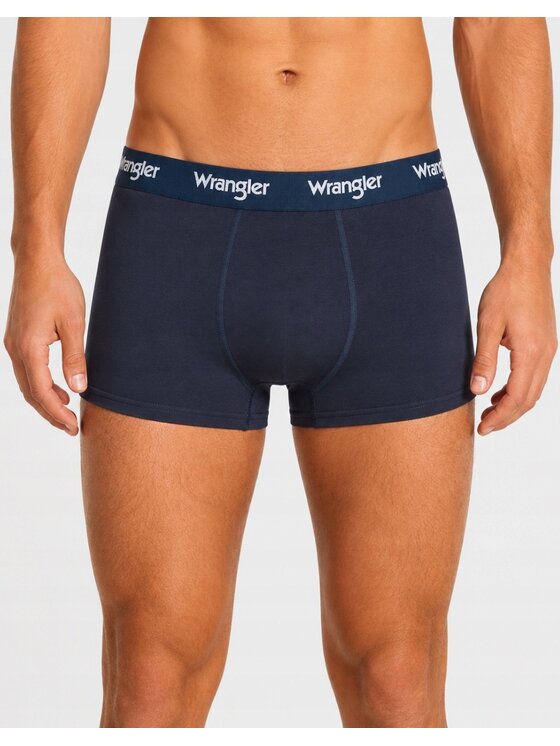 Wrangler Wrangler Bokserki Cadby 3 Pack Cotton Elastane Trunks Zielony