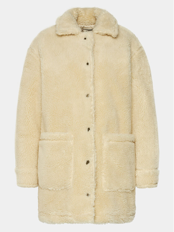 Billabong Billabong Cappotto di pelliccia sintetica Night Ride Jckt EBJJK00133 Crema Regular Fit