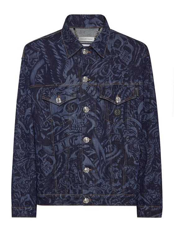 PHILIPP PLEIN PHILIPP PLEIN Jeansová bunda 19053 Světle modrá Regular Fit