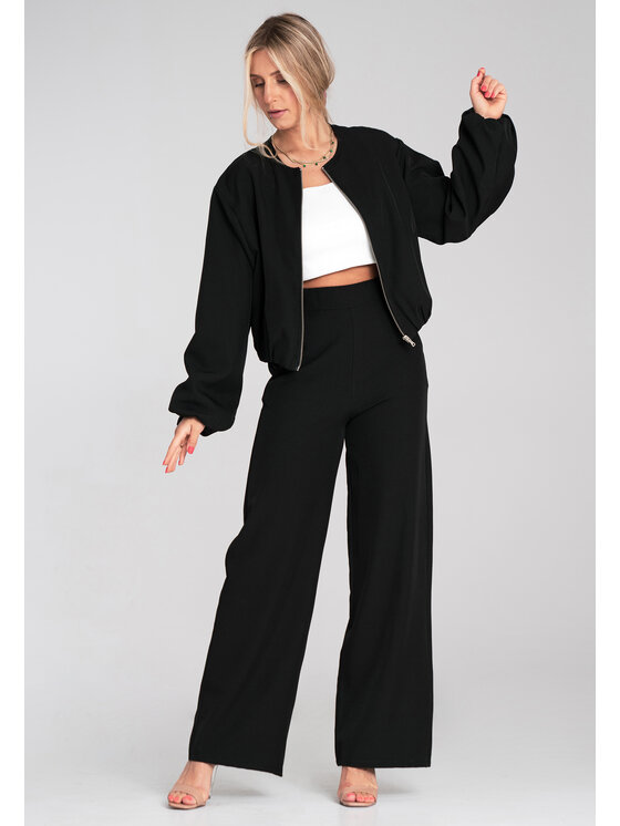 FIGL FIGL Spoločenské nohavice M1197 Čierna Flared Leg