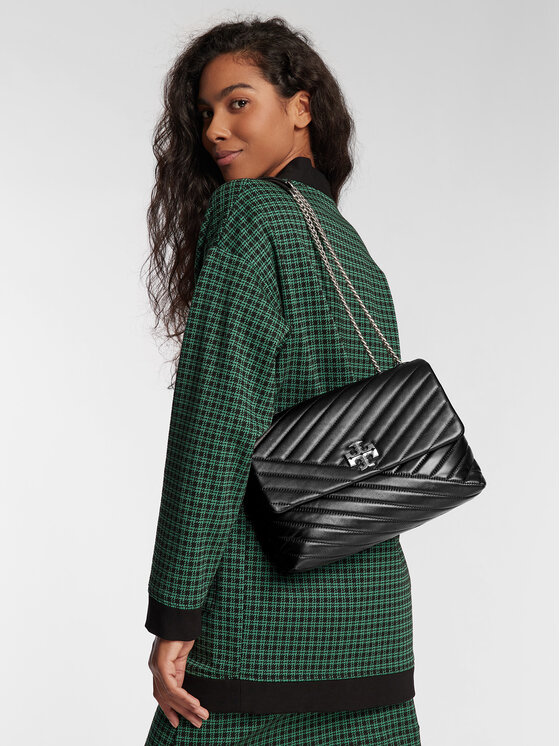 Tory Burch Tory Burch Kabelka Kira Chevron Convertible Shoulder Bag 90446 Černá