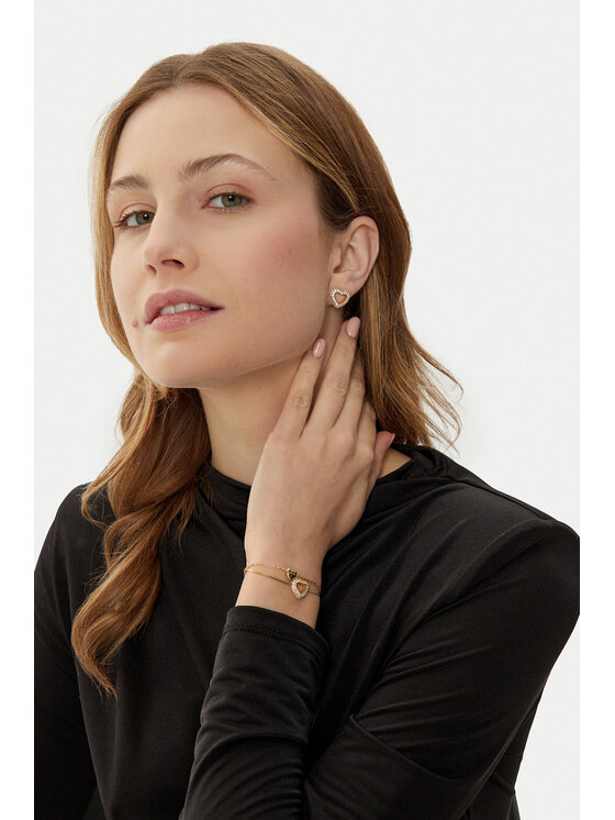 Guess Guess Zestaw bransoletka i kolczyki JUBS05 075JW Złoty