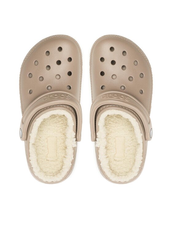 Crocs Crocs Natikače Crocs Classic Lined Clog 203591 Bež