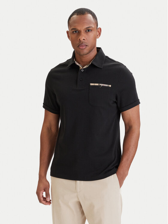 Barbour Barbour Polokošeľa Premium Corpatch MML1496BK31 Čierna Tailored Fit