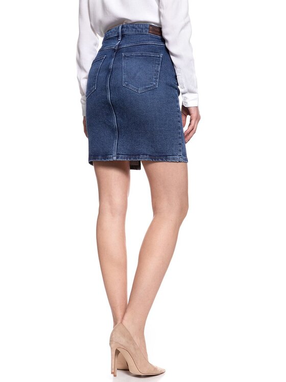 Wrangler Wrangler Minigonna MIDI PENCIL SKIRT Blu Regular Fit