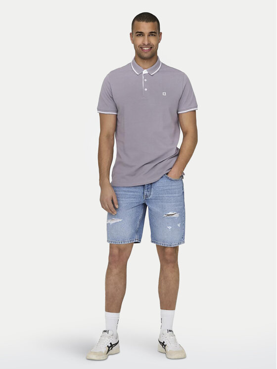 Only & Sons Only & Sons Pantaloni scurți de blugi Edge 22029647 Albastru Straight Fit