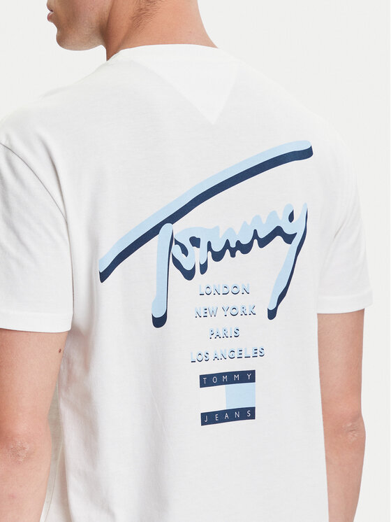 Tommy Jeans Tommy Jeans T-krekls Signature City DM0DM21934 Balts Regular Fit