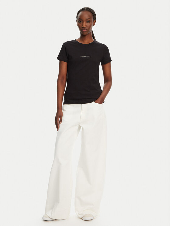 Calvin Klein Jeans Calvin Klein Jeans Póló Monologo J20J223563 Fekete Slim Fit