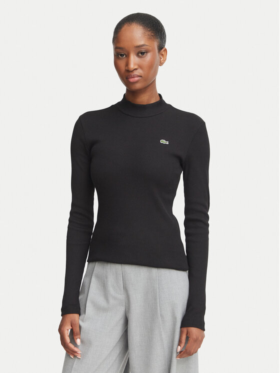 Lacoste Lacoste Μπλουζάκι TF3164 Μαύρο Slim Fit