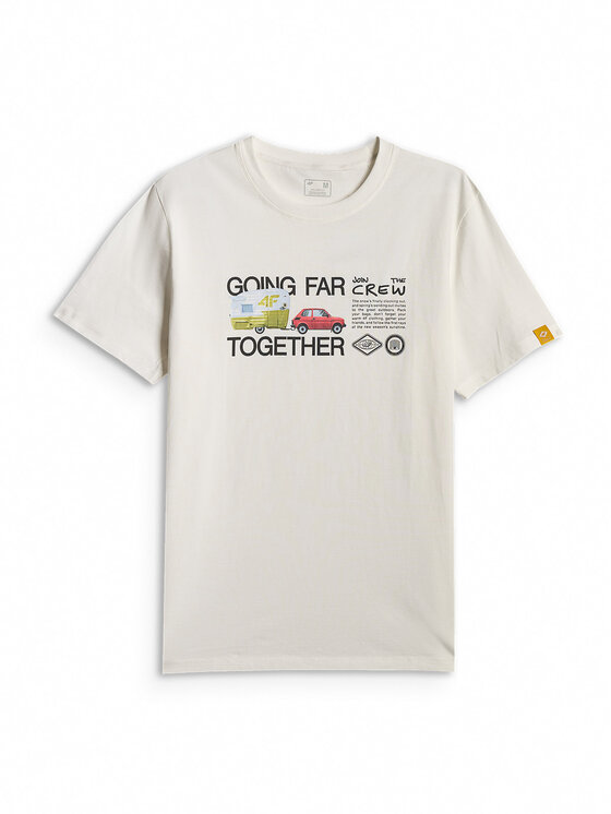 4F 4F T-Shirt NATURE’S TRAIL Biały Regular Fit