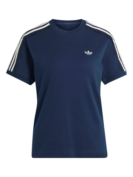 adidas adidas T-Shirt Lace 3 Stripes LG4264 Granatowy Regular Fit