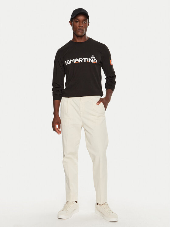 La Martina La Martina Longsleeve ZMR008 JS206 Czarny Regular Fit