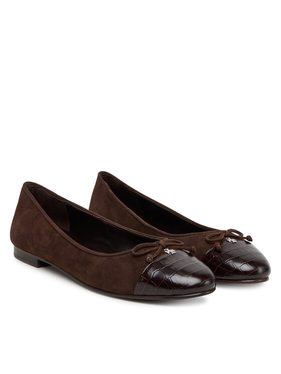 Tory Burch Tory Burch Baleriny Cap-Toe Ballet 169866 Brązowy