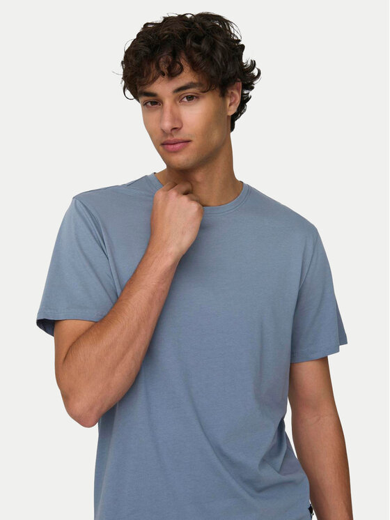 Only & Sons Only & Sons Marškinėliai Matt 22002973 Mėlyna Regular Fit
