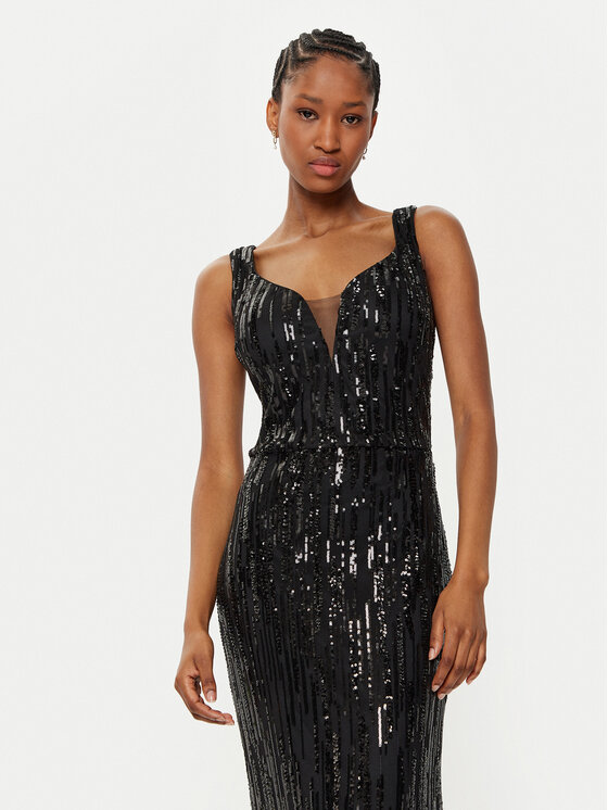 Fracomina Fracomina Rochie de seară FQ24WD3014W53601 Negru Slim Fit