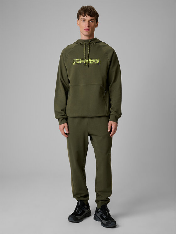 4F 4F Spodnie dresowe SPORTS CLUB Khaki Regular Fit