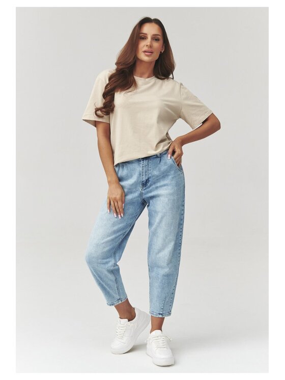 Makadamia Makadamia Bluzka C41 Beżowy Loose Fit