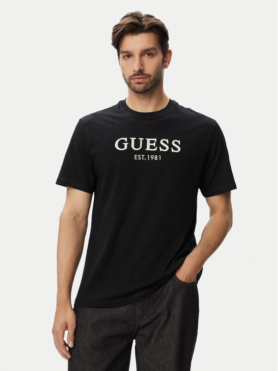 Guess Tricou M6YI41 K4227 Negru Regular Fit