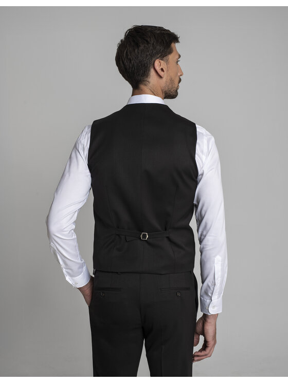 Borgio Borgio Kamizelka garniturowa gualdo_01_br Brązowy Slim Fit