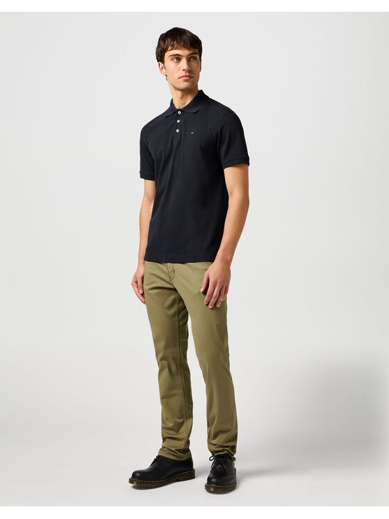 Wrangler Wrangler Polo POLO SHIRT Czarny Regular Fit