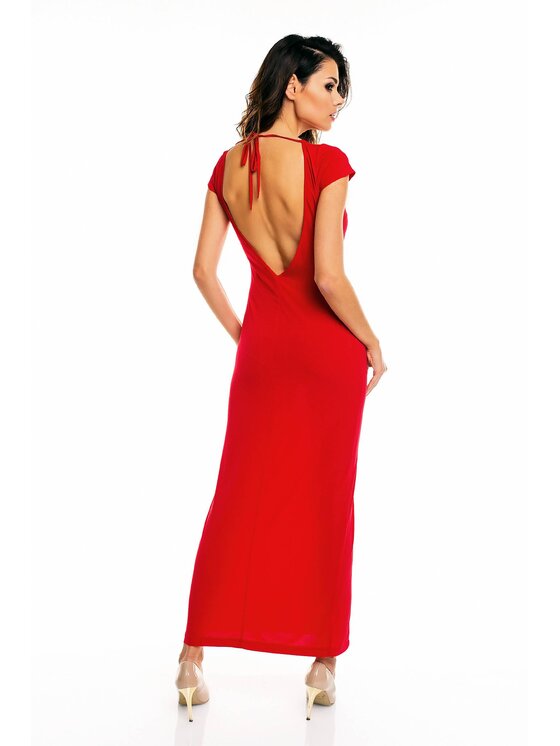 Awama Awama Abito da sera A136 Rosso Basic Fit