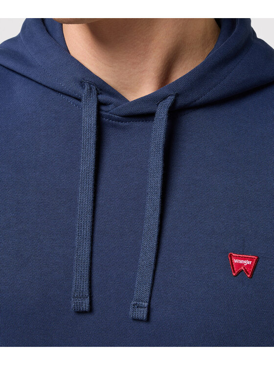 Wrangler Wrangler Felpa SIGN OFF HOODIE Blu scuro Regular Fit