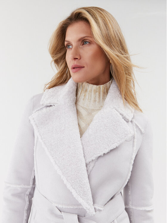 Patrizia Pepe Patrizia Pepe Cappotto in shearling 2O0087/E012-W356 Grigio Regular Fit