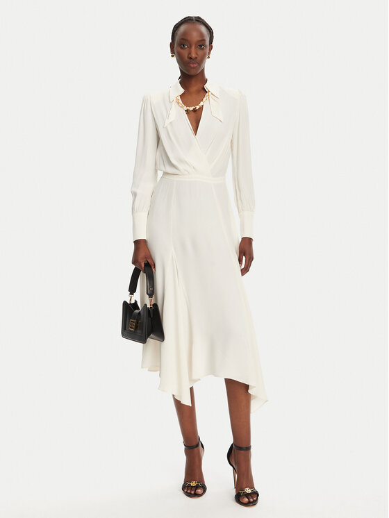 Elisabetta Franchi Elisabetta Franchi Sukienka koktajlowa AB-863-52E2-V590 Écru Regular Fit