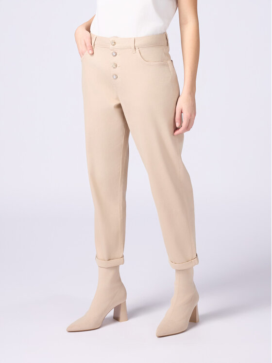 Oltre Oltre Pantaloni di tessuto P797R008413N002 Écru Boy Fit