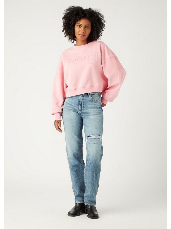 Wrangler Wrangler Jeansy Mom Straight Niebieski Mom Fit