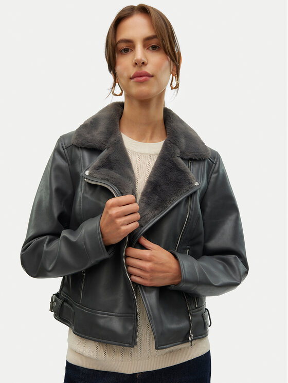 Vero Moda Vero Moda Bunda z imitácie kože Hailey 10250405 Sivá Regular Fit