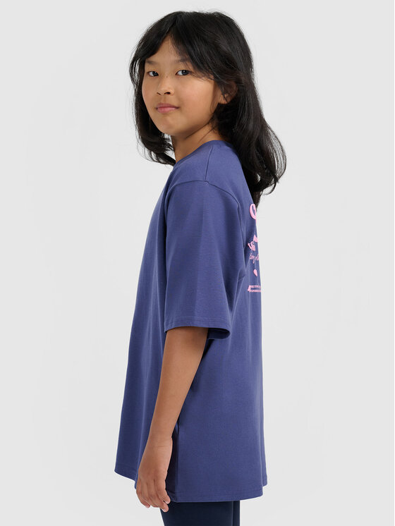 4F 4F T-Shirt BASIC+ Niebieski Oversize