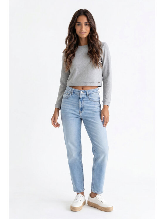 FIGL FIGL Mikina M1375 Sivá Regular Fit
